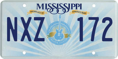 MS license plate NXZ172