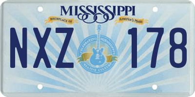 MS license plate NXZ178