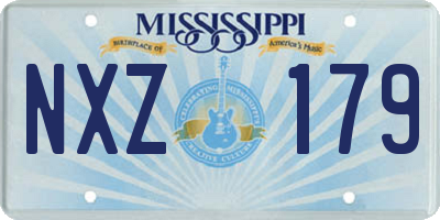 MS license plate NXZ179