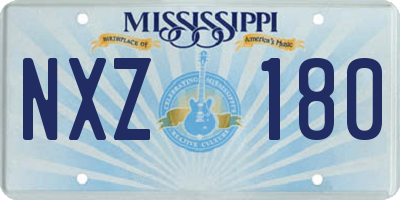 MS license plate NXZ180