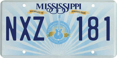 MS license plate NXZ181