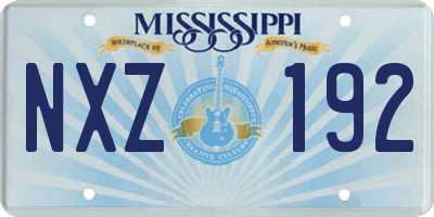 MS license plate NXZ192