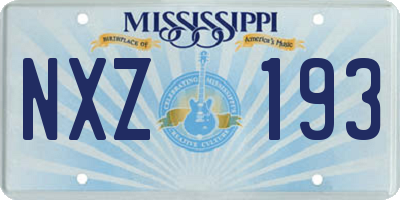 MS license plate NXZ193