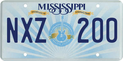 MS license plate NXZ200