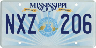 MS license plate NXZ206