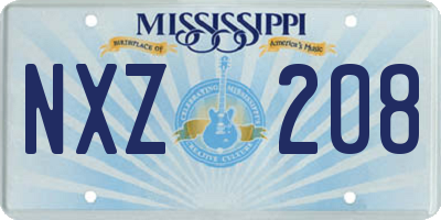 MS license plate NXZ208