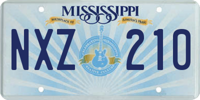 MS license plate NXZ210