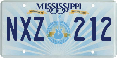 MS license plate NXZ212