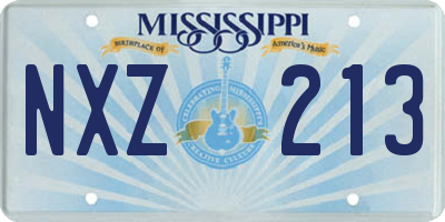 MS license plate NXZ213