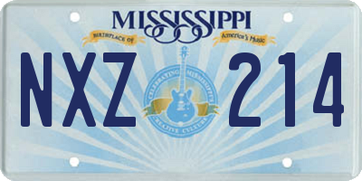 MS license plate NXZ214