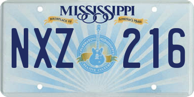MS license plate NXZ216