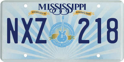 MS license plate NXZ218
