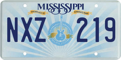 MS license plate NXZ219