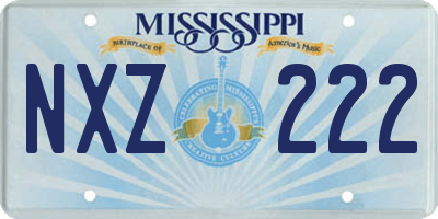 MS license plate NXZ222