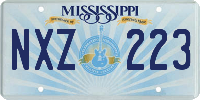 MS license plate NXZ223
