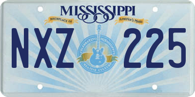 MS license plate NXZ225