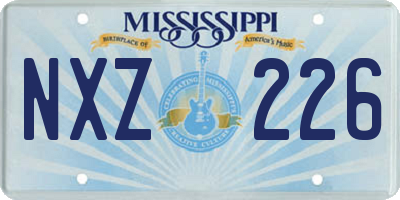 MS license plate NXZ226