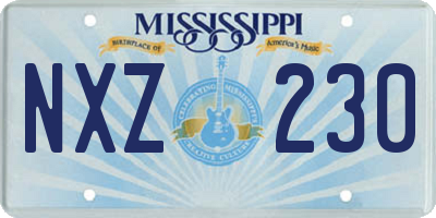 MS license plate NXZ230