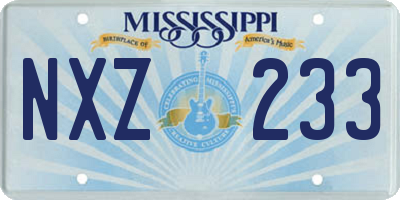 MS license plate NXZ233