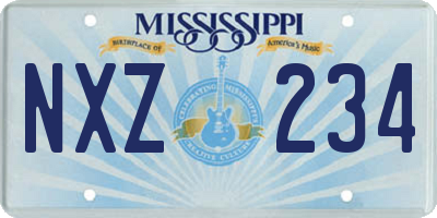 MS license plate NXZ234