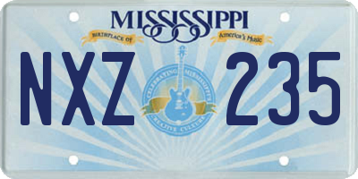 MS license plate NXZ235
