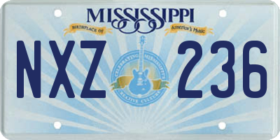 MS license plate NXZ236