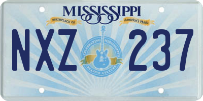 MS license plate NXZ237