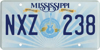 MS license plate NXZ238