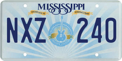 MS license plate NXZ240
