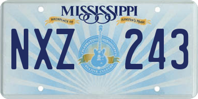 MS license plate NXZ243