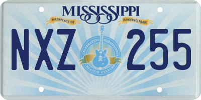 MS license plate NXZ255