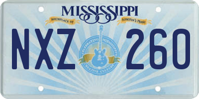 MS license plate NXZ260