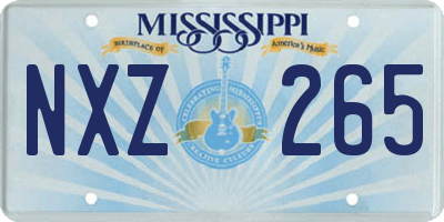 MS license plate NXZ265