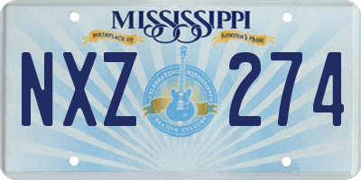 MS license plate NXZ274
