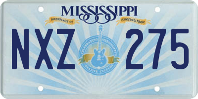 MS license plate NXZ275