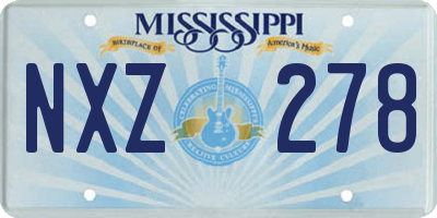MS license plate NXZ278