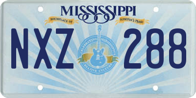 MS license plate NXZ288