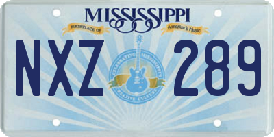 MS license plate NXZ289