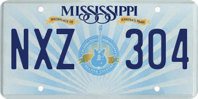 MS license plate NXZ304