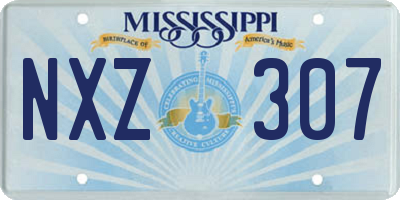 MS license plate NXZ307
