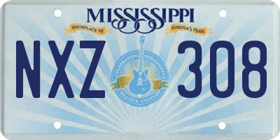 MS license plate NXZ308