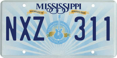 MS license plate NXZ311