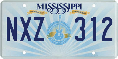 MS license plate NXZ312