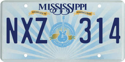 MS license plate NXZ314