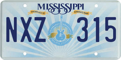 MS license plate NXZ315