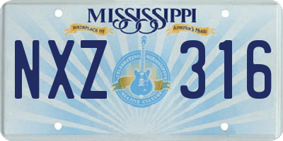 MS license plate NXZ316