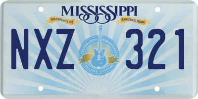 MS license plate NXZ321