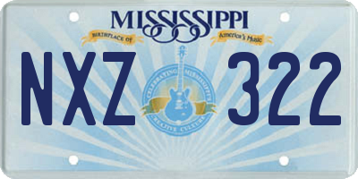 MS license plate NXZ322