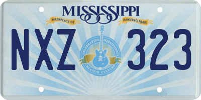 MS license plate NXZ323