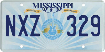 MS license plate NXZ329